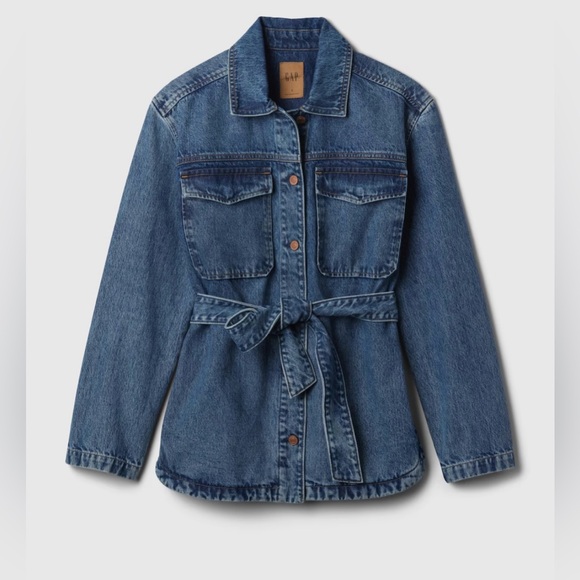 COPY - Gap Belted Denim Shirt Jacket - Picture 4 of 9